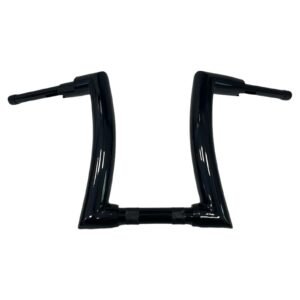 Handlebar black 14" rise 1.25" clamp 2" dia Touring