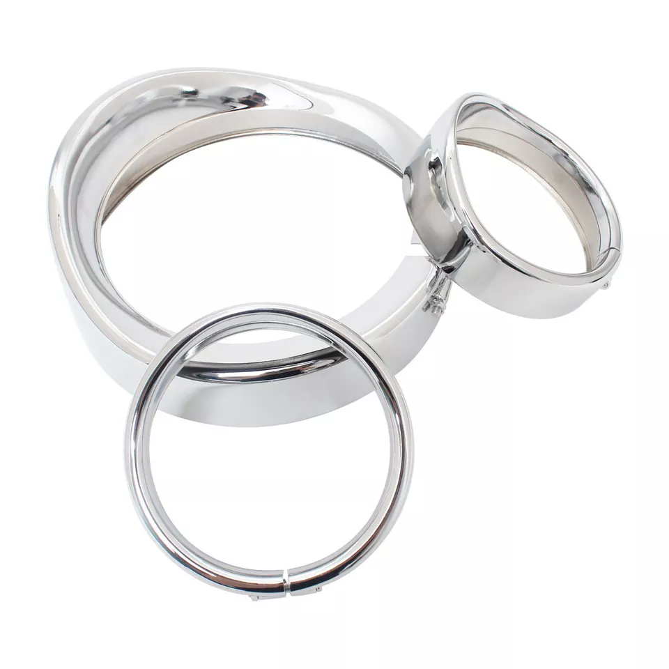Front headlight trim ring set chrome - obrazek 3