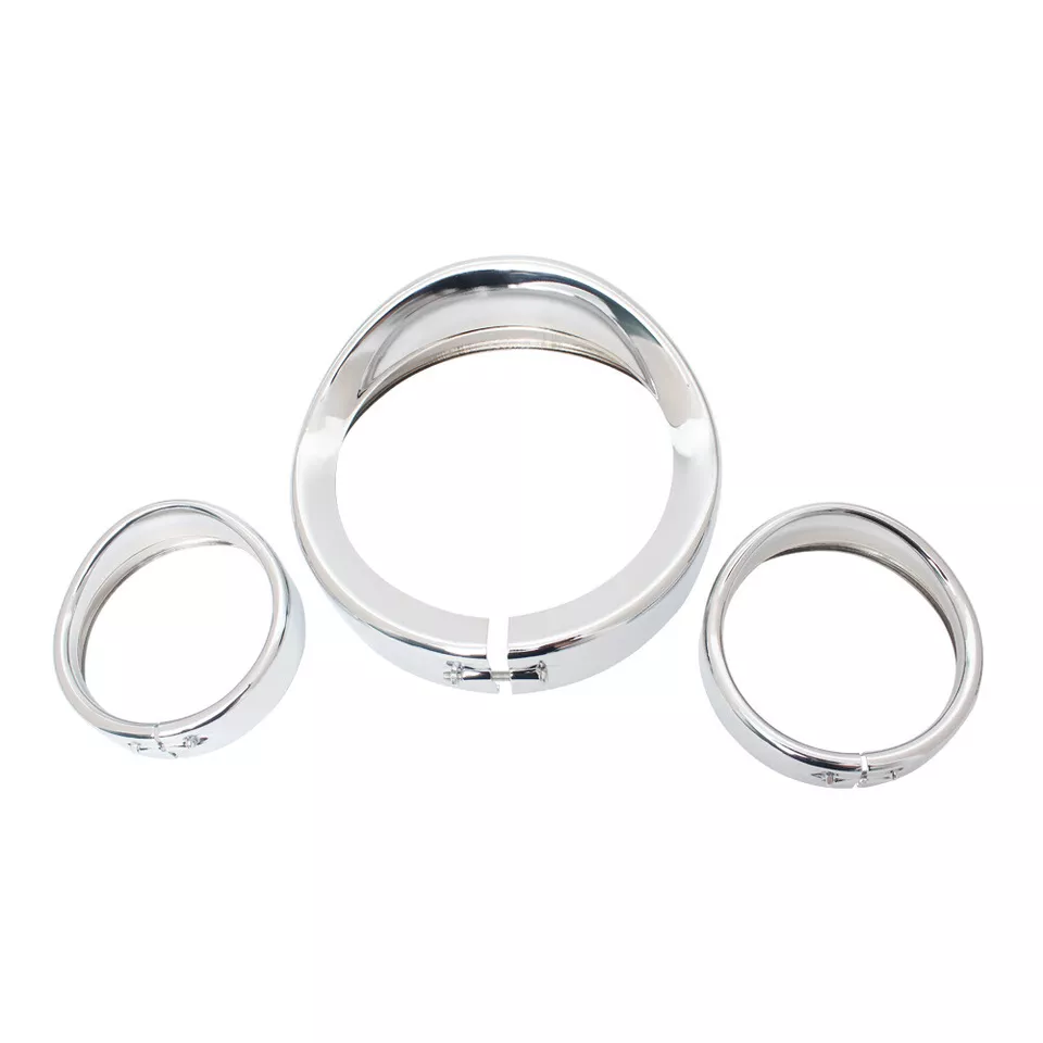 Front headlight trim ring set chrome - obrazek 4
