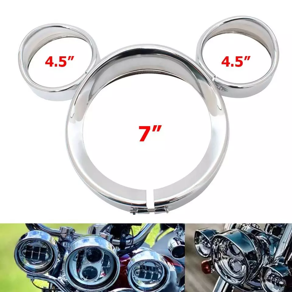 Front headlight trim ring set chrome - obrazek 8