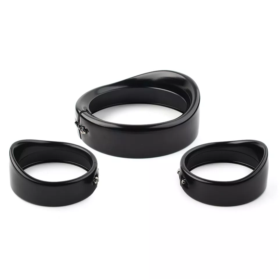 Front headlight trim ring set black - obrazek 7