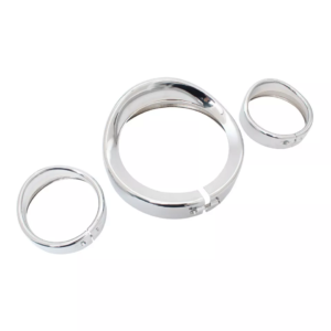 Front headlight trim ring set chrome