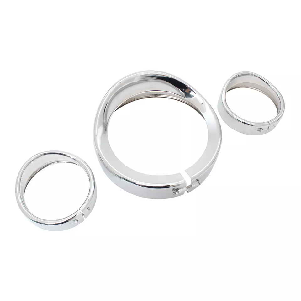Front headlight trim ring set chrome
