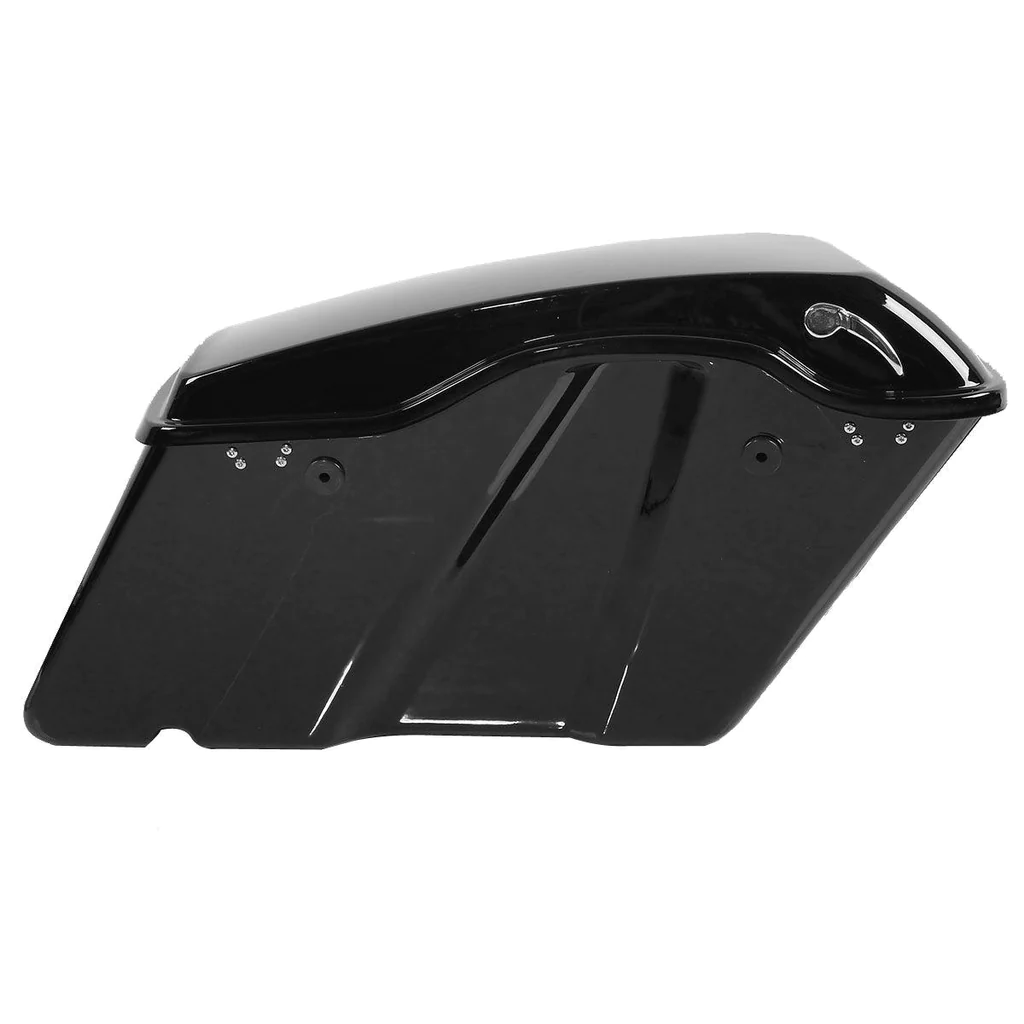 Glossy Black saddlebags with Chrome latches - obrazek 3