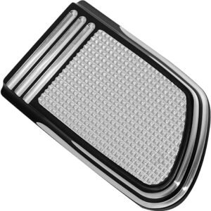 Brake pedal pad black/chrome Touring 80+ Softail 86-18