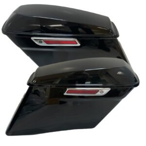 Saddlebags extended chrome latches glossy black CVO Touring 14–23