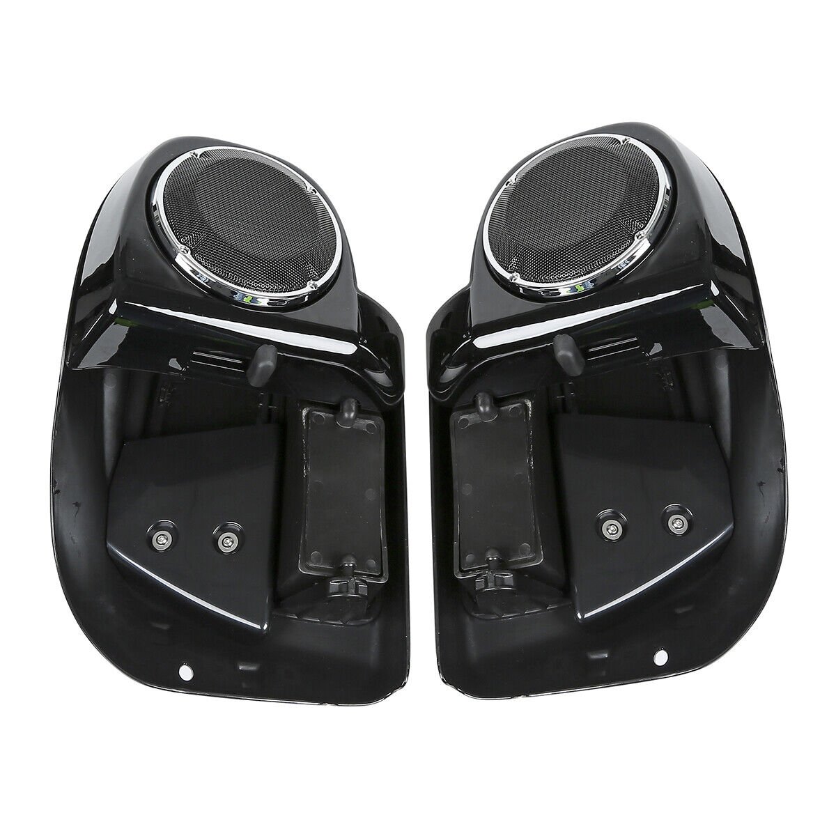 Black Glove Box Lower Vented Leg Fairings with speaker grills