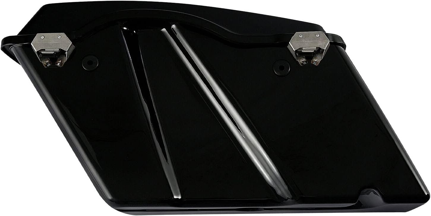 Glossy Black saddlebags with black latches - obrazek 2