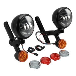 Passing lamp 4.5" black and turn signal with bracket Touring 97+