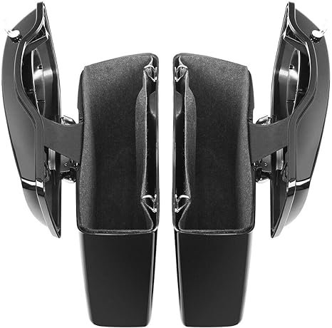 Glossy Black saddlebags with Chrome latches - obrazek 6