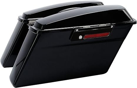 Glossy Black saddlebags with black latches