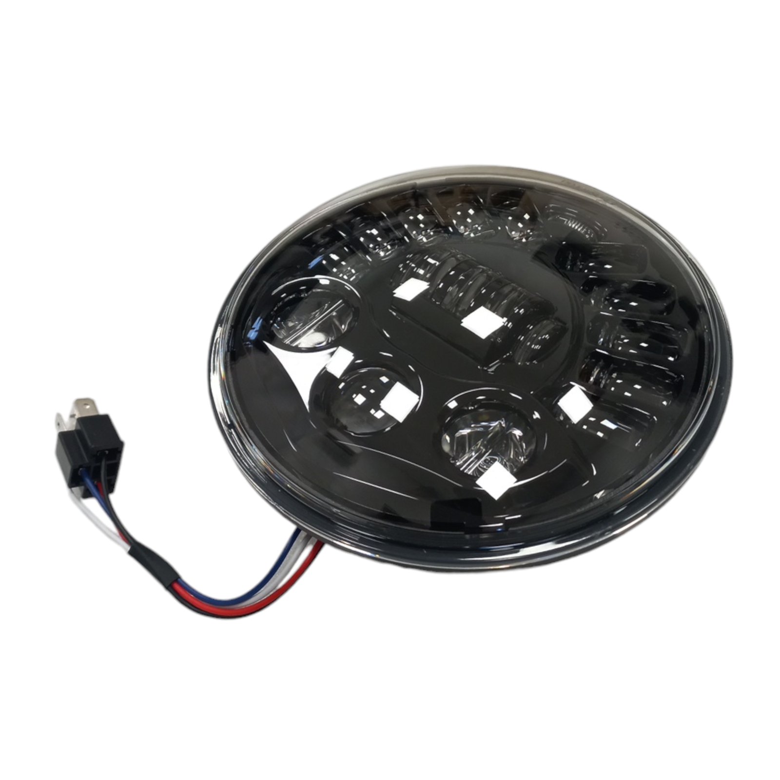 Front Headlight adaptive black 7" LED Touring 94–23 - obrazek 4