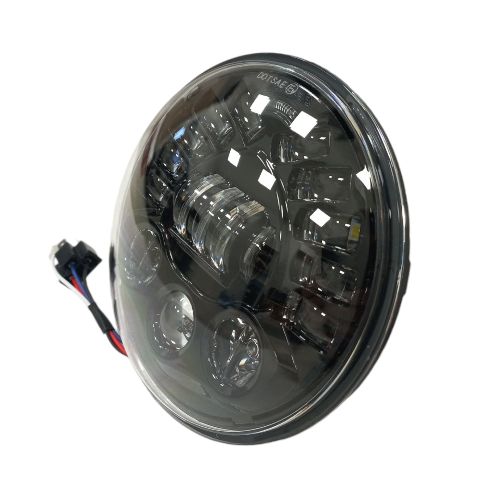 Front Headlight adaptive black 7" LED Touring 94–23 - obrazek 5